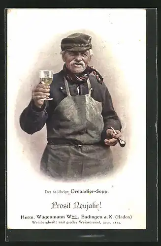 AK Endingen / Baden, Weinversand Herm. Wagenmann Witwe, Stadttyp Grenadier-Sepp