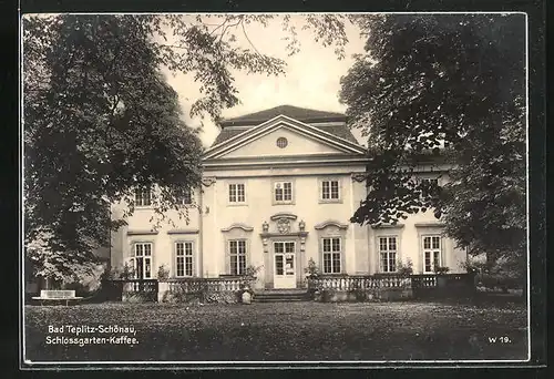 AK Teplitz Schönau / Teplice, Schlossgarten-Cafe