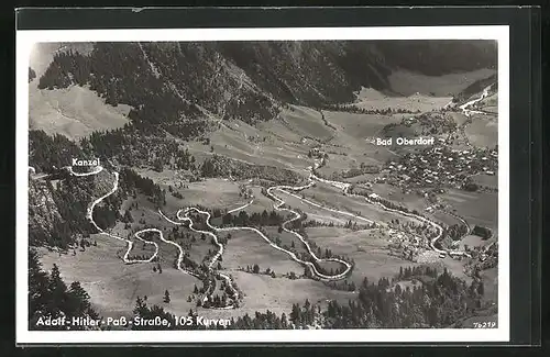 AK Bad Oberdorf, Ortsansicht und Pass-Strasse mit Kanzel