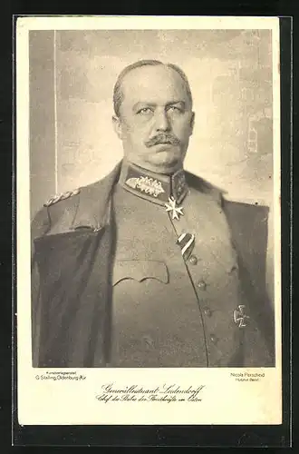 AK Generalleutnant Erich Ludendorff in Uniform