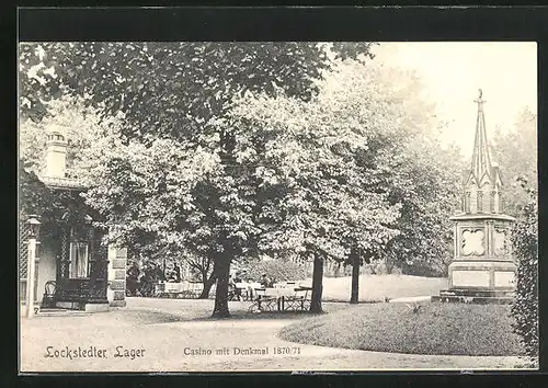 AK Lockstedter Lager, Casino mit Denkmal 1870 /71