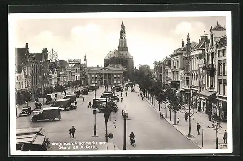 AK Groningen, Vischmarkt mit Beurs en A-Kerk