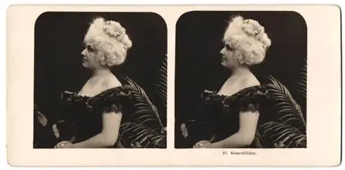 Stereo-Fotografie NPG, Berlin-Steglitz, Blonde Dame im Abendkleid