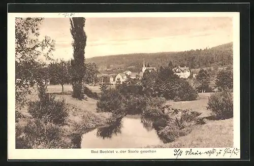 AK Bad Bocklet, Teilansicht von der Saale aus