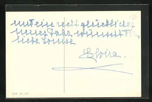 Künstler-AK Weihnachtsgruss, mit Autograph von Prinzessin Elvira von Bayern