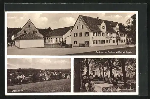 AK Wolkersdorf, Gasthaus u. Saalbau v. Konrad Drexler, Totalansicht