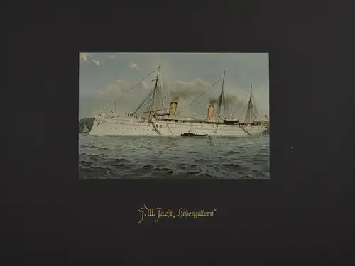 Lithographie SM Yacht Hohenzollern, nach Heinrich Graf aus Deutschland zur See um 1912, 34.5 x 45.5cm