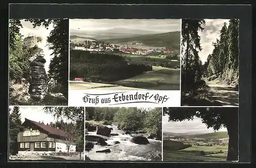 AK Erbendorf / Opf., Gebäude, Felsen, Fluss und Gesamtansichten