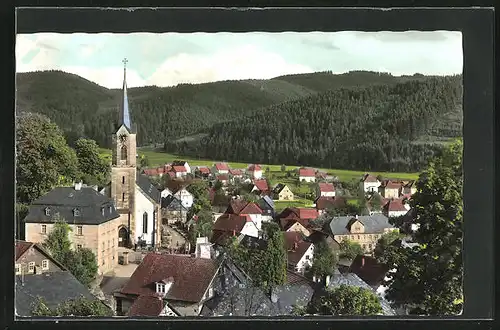 AK Wallenfels / Frankenwald, Gesamtansicht mit Kirche