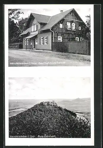 AK Wandersleben /Thür., Gasthof Hildebrandt, Burg Gleichen