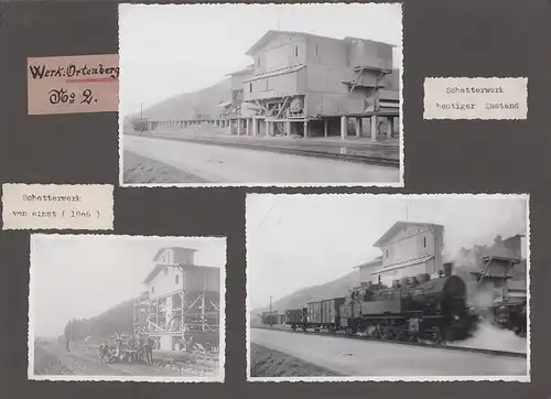 Fotoalbum 75 Fotografien Ohntal Basalt-Werke, Ansicht Ortenberg / Hessen, Schotterwerk, Schütte zum beladen von Zügen