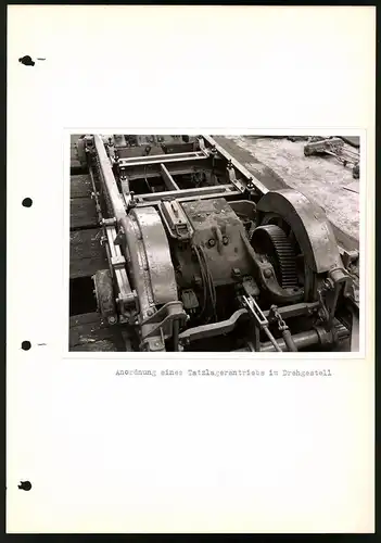 Fotografie Tatzlagerantrieb, Anordnung im Strassenbahn-Drehgestell, Industrie-Werke Karlsruhe