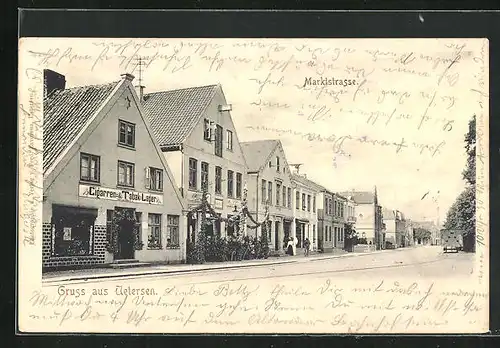 AK Uetersen, Marktstrasse mit Geschäft Tabak-Lager