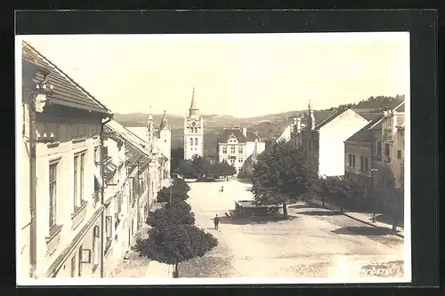 Foto-AK Winterberg, Ringplatz mit Rathausturm