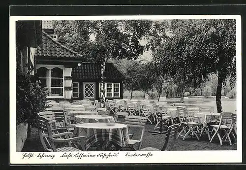 AK Eutin, Cafe Fissauer Fährhaus, Seeterrasse