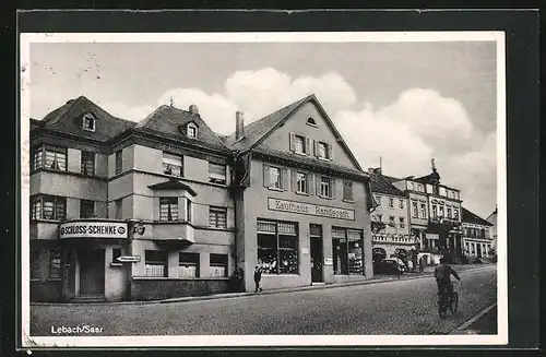 AK Lebach /Saar, Gasthaus Schloss-Schenke und Kaufhaus Randerath