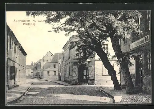 AK Seehausen bei Wanzleben, Hotel Preussischer Hof im Breiteweg