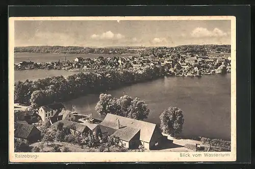 AK Ratzeburg, Blick vom Wasserturm auf den Ort