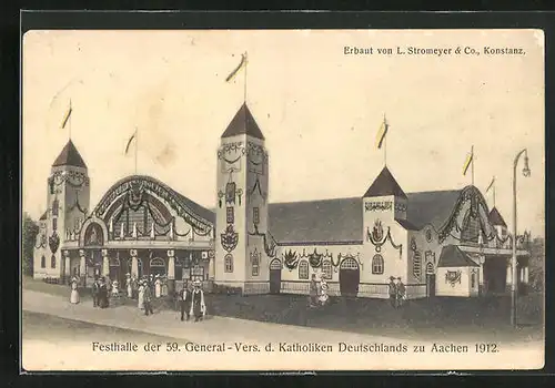 AK Aachen, 59. General-Vers. d. Katholiken 1912, Festhalle