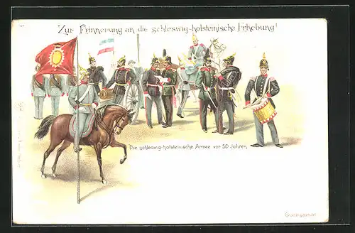 AK Zur Erinnerung an die schleswig-holsteinische Erhebung!, Die schleswig-holsteinische Armee vor 50 Jahren