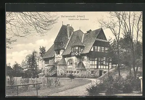 AK Ballenstedt /Harz, Städtisches Badehaus