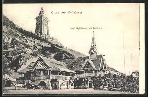 AK Kyffhäuser, Hotel Kyffhäuser mit Denkmal