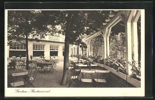 AK Neustadt /Orla, Fiedlers Gasthaus zum Schlüsselgrund, Garten-Restaurant