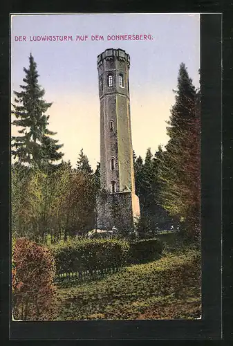 AK Dannenfels, Ludwigturm auf dem Donnersberg