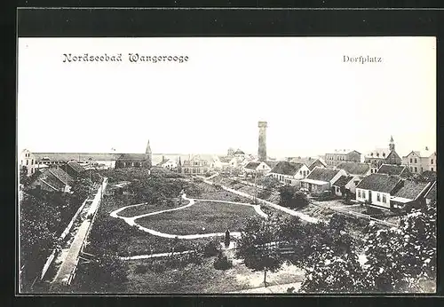 AK Wangerooge, Dorfplatz aus der Vogelschau