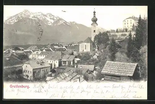 AK Greifenburg, Teilansicht mit Kirche