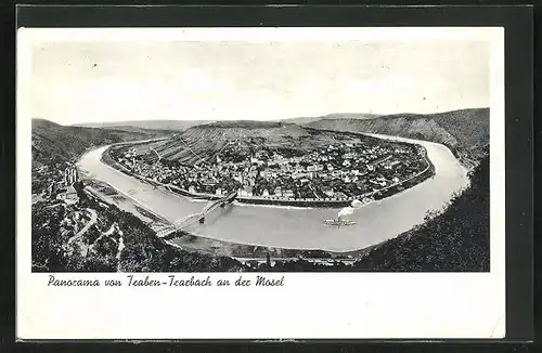 AK Traben-Trarbach an der Mosel, Panorama aus der Vogelschau