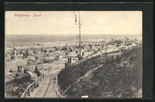 AK Wangeroog, auf dem Weg zum Strand, Strandkörbe