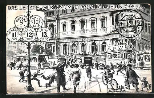 AK 11.12.1913, Chaos auf der Strasse
