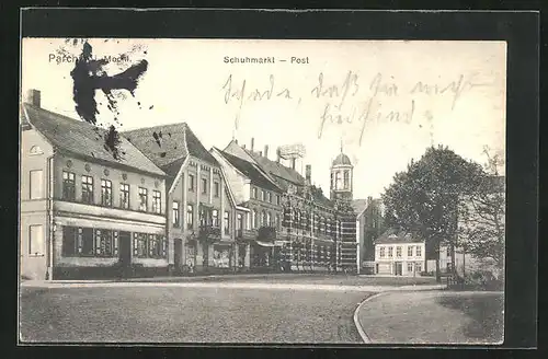 AK Parchim i. Meckl., Schuhmarkt und Post