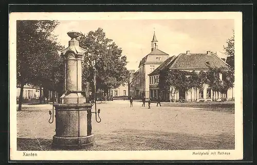 AK Xanten, Marktplatz mit Rathaus