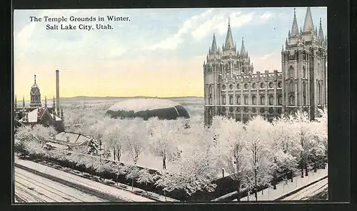 AK Salt Lake City, UT, The Temple Grounds in Winter