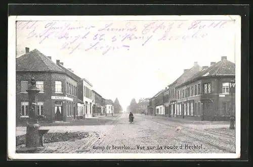 AK Camp de Beverloo, Vue sur la route d`Hechtel