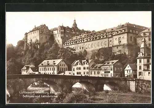 AK Weilburg / Lahn, Schloss und Lahnbrücke