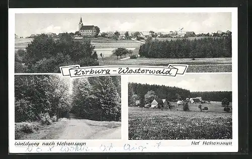 AK Kirburg / Westerwald, Waldweg nach Hohensayn, Hof, Gesamtansicht