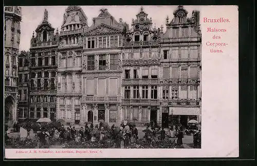 Relief-AK Brüssel / Bruxelles, Maisons des Corporations