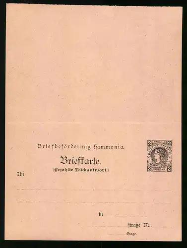 Klapp-AK Hamburg, Private Stadtpost Briefbeförderung Hammonia