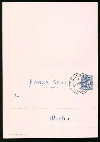 Klapp-AK Berlin, Private Stadtpost Hansa