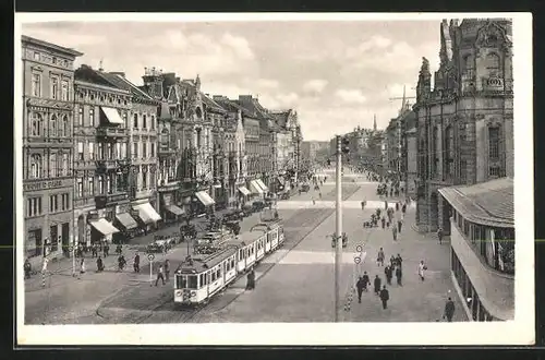 AK Köln-Neustadt, Strassenbahn am Habsburgerring mit Opernhaus