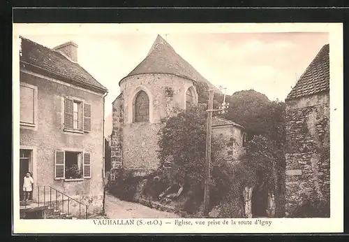 AK Vauhallan, Eglise, vue prise de la route d`Igny