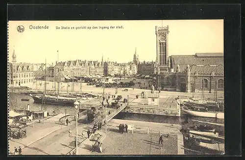 AK Oostende, De Statie en gezicht op den ingang der stad