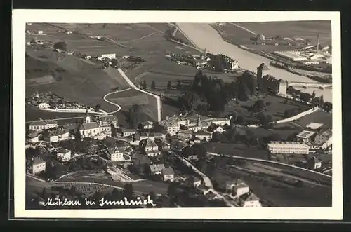 AK Mühlau bei Innsbruck, Ortsansicht aus der Vogelschau