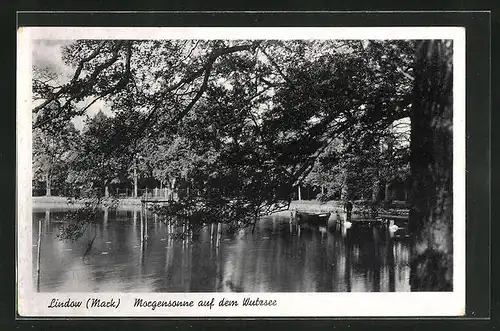 AK Lindow /Mark, Morgensonne auf dem Wutzsee