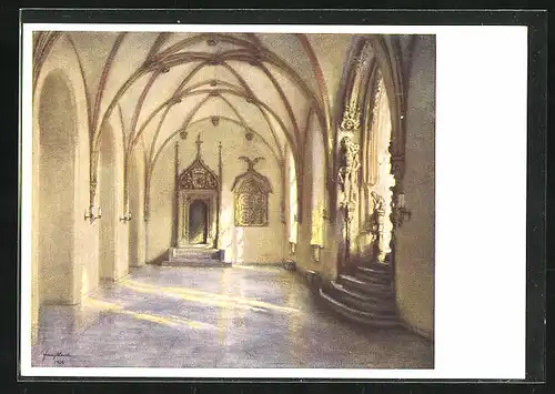 Künstler-AK Breslau, Rathaus, Aus dem südlichen Schiff des Remters