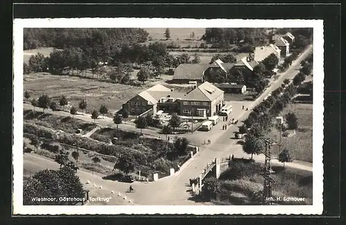 AK Wiesmoor, Fliegeraufnahme des Gästehaus Torfkrug