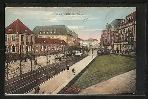 AK Dortmund, Strassenpartie am Burgtor